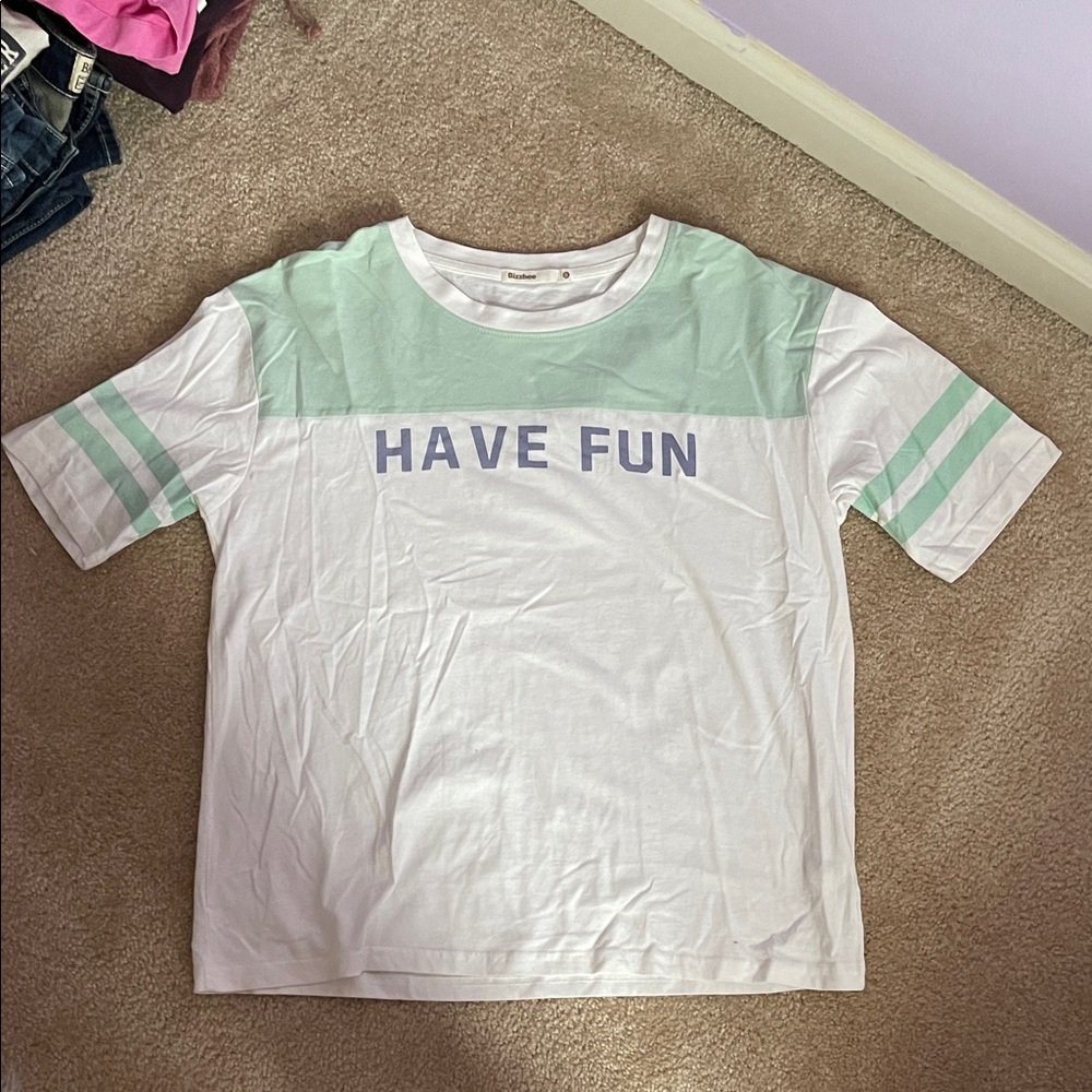 Have Fun Mint & White Colorblock Tee